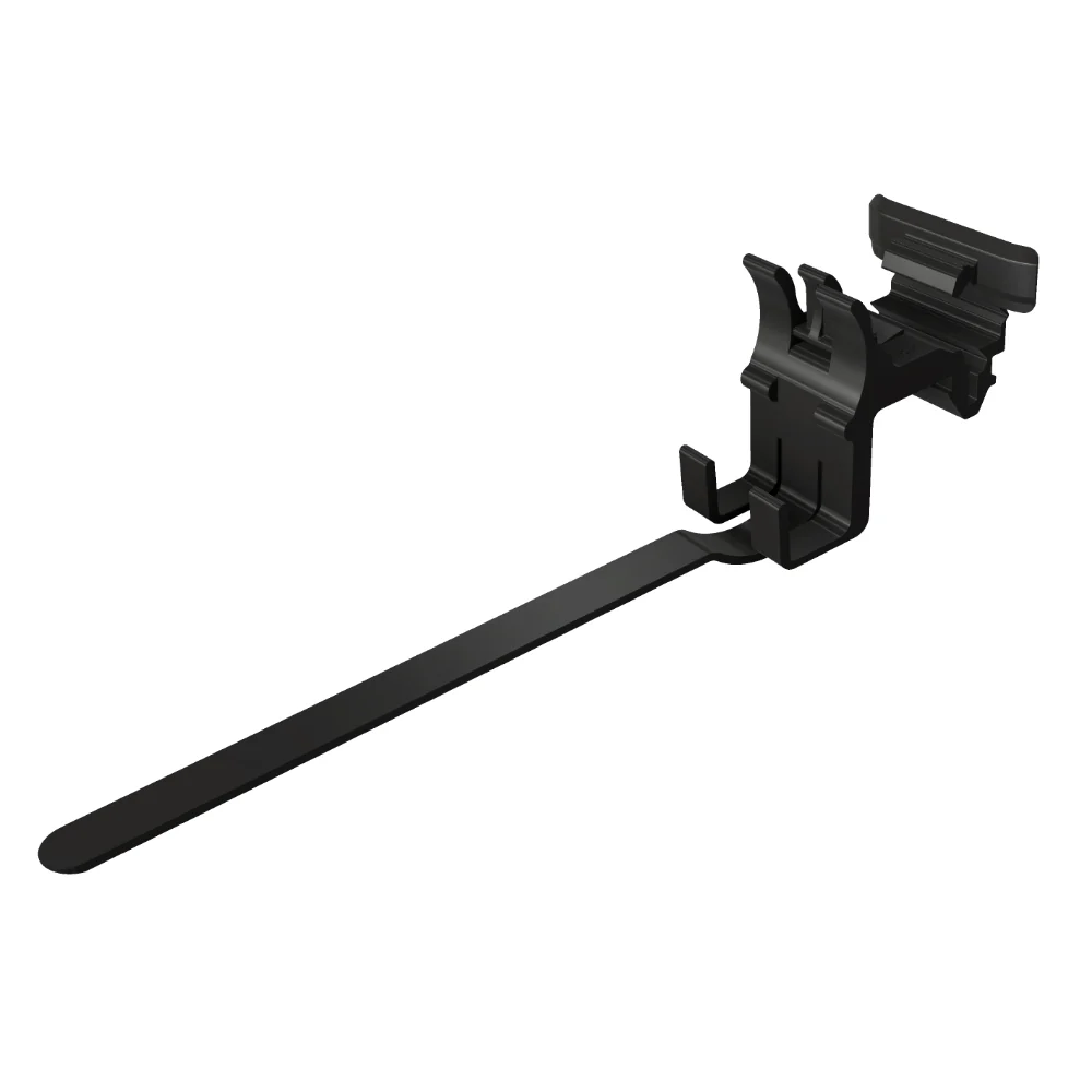 SL Rack Kabelclip RAIL, matt schwarz, für 1 Modulstecker und bis zu 15 Kabel mit Ø5,4 mm, wiederverschließbar, einfach repositionierbar, UV-beständig