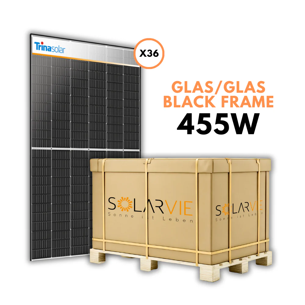 Trina Solar 455W Vertex S+ Glas-Glas Black Frame (Palette = 36 Stück)
