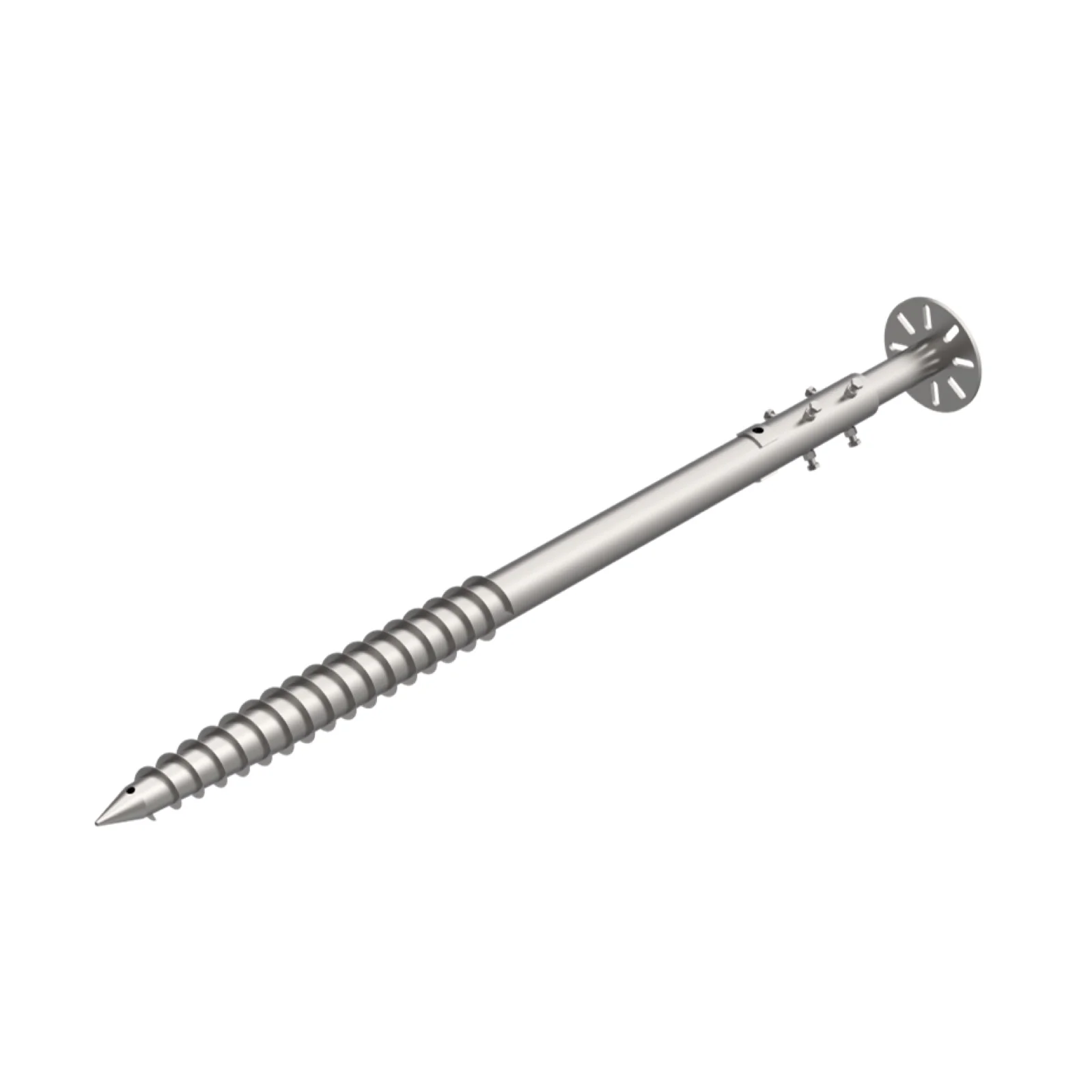 Verstellbare Erdschraube (Schraubfundament) Länge 1600 mm, Gewindelänge 800 mm